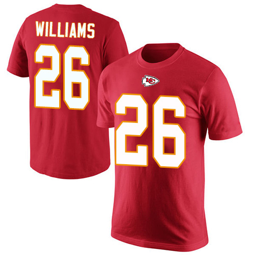 Men Kansas City Chiefs #26 Williams Damien Red Rush Pride Name and Number T-Shirt->nfl t-shirts->Sports Accessory